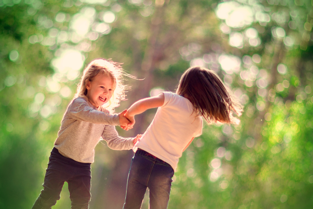 Dancing in Park Little Girls Dancing
