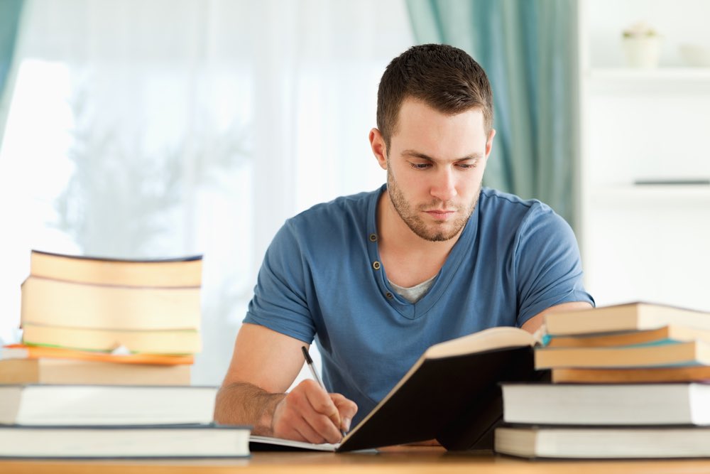 High Achiever Male Student Male College Studen studying