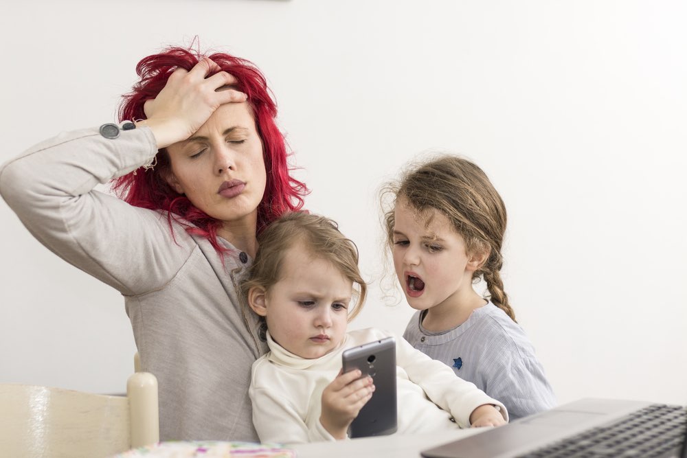 Mom Stressed Out with Kids