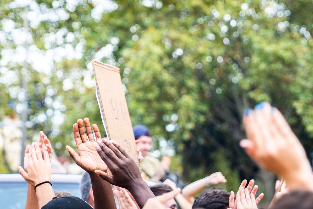 Racism Hands Up Multicultural Hands Up
