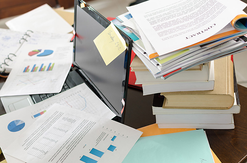 Cluttered Desk Clutter and ADHD Cluttered Desk
